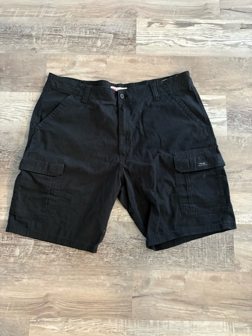 Wrangler Black Cargo Shorts with Utility Pockets
